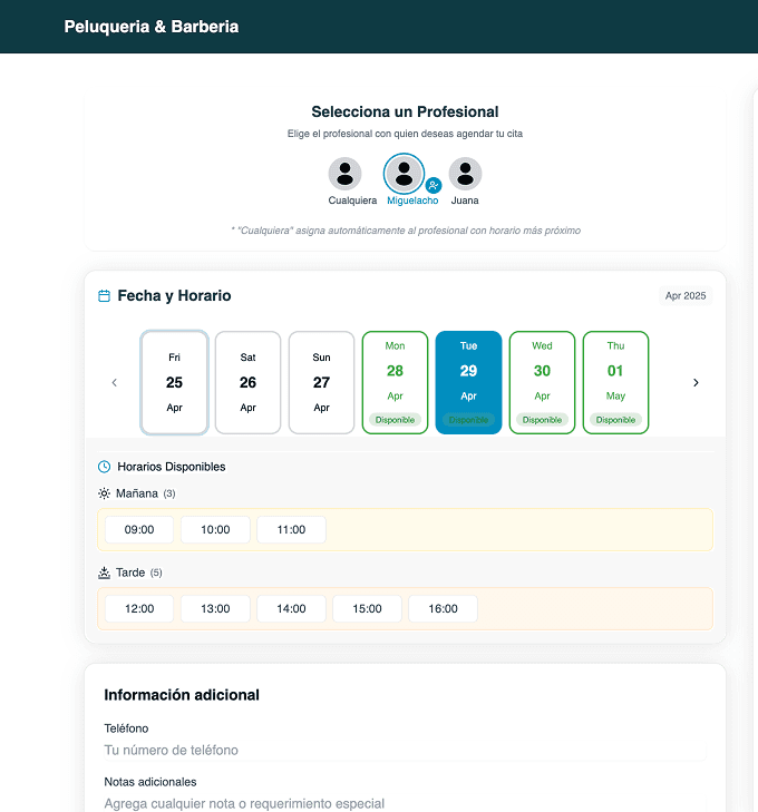 Agenda online disponible las 24 horas