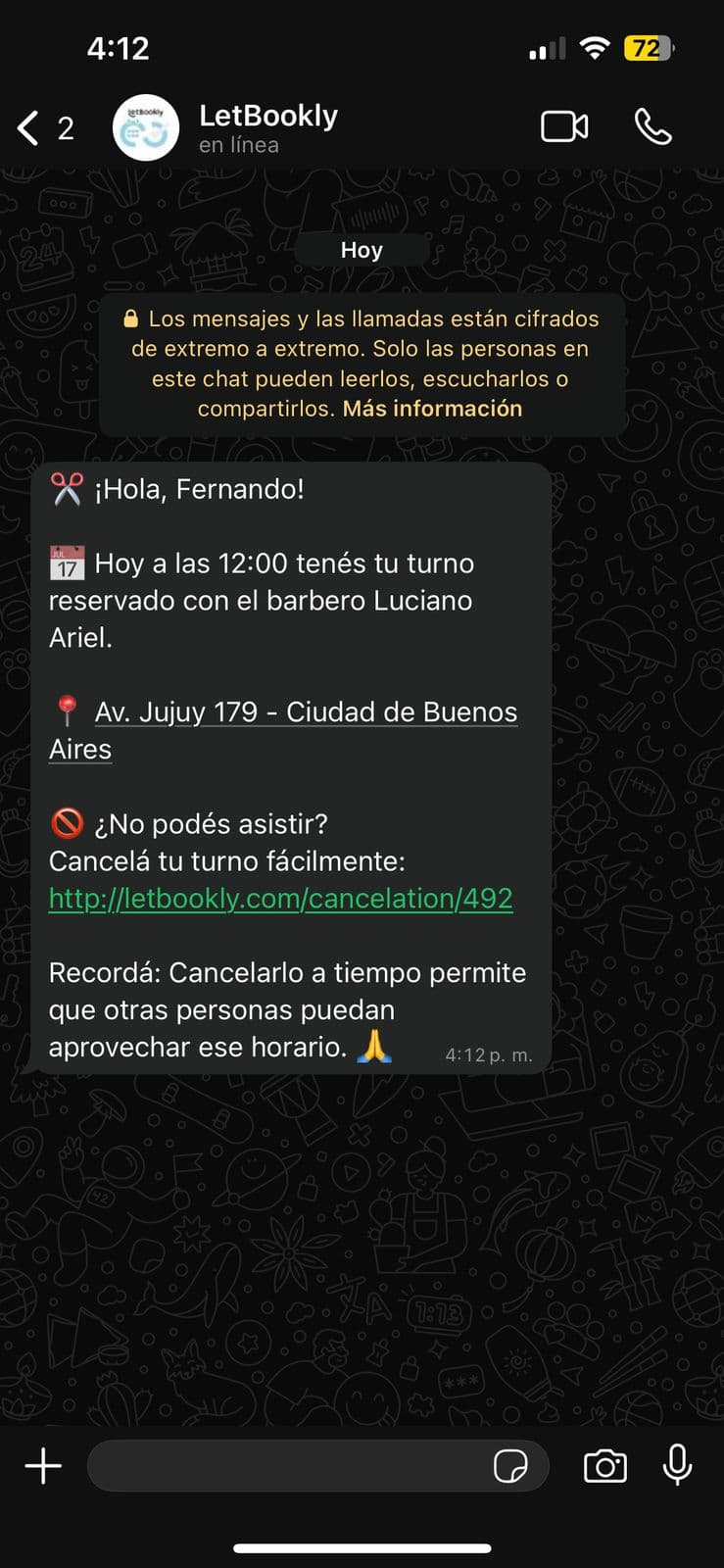 Recordatorios automáticos por WhatsApp